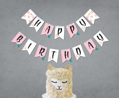 Llama Birthday Party Decoration | Llama Birthday Banner