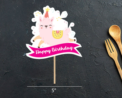 Llama Cake Toppers | Llama Birthday Party Decoration