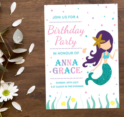 Mermaid Birthday Party Decoration |  Mermaid Party Invitations
