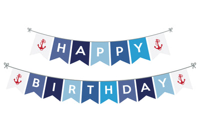 Nautical Birthday Party Supplies |Nautical Birthday Party Banner