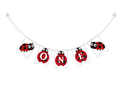 Lady Bug Birthday Party One High Chair Banner