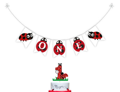 Lady Bug Birthday Party One High Chair Banner