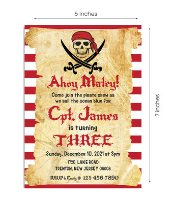 Pirates Birthday Party Invitations | Pirates Party Theme Ideas