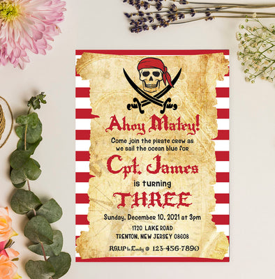 Pirates Birthday Party Invitations | Pirates Party Theme Ideas