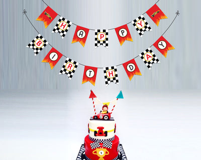 Race Car Birthday Theme | Car Happy Birthday Banner