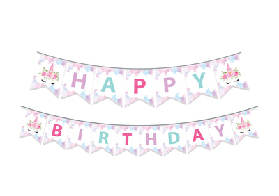 Unicorn Birthday Party Supplies|  Unicorn Theme Birthday Banner