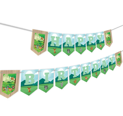 Woodland Birthday Decorations | Woodland Themed Birthday Banner