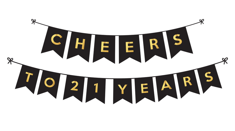 Party Supplies for Birthday - Happy 21st Banner