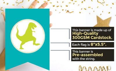 Dinosaur Themed 1st Birthday Supplies | Dinosaur One Birthday Banner