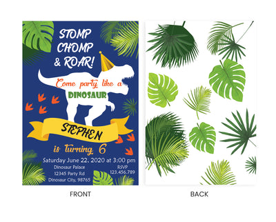 Dinosaur Themed Birthday Invitations