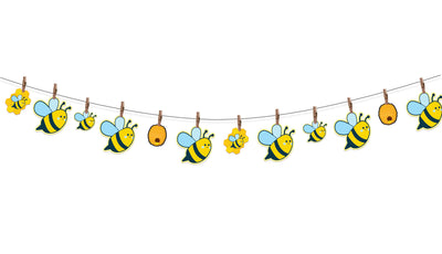 Bee Baby Shower Party Decorations | Bee Themed Garlands