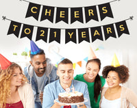 Party Supplies for Birthday - Happy 21st Banner