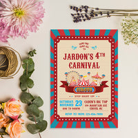 Circus Birthday Party Supplies |  Carnival Birthday Invitations