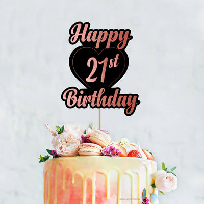 21st Birthday Theme Cake Toppers