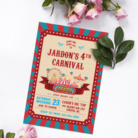 Circus Birthday Party Supplies |  Carnival Birthday Invitations