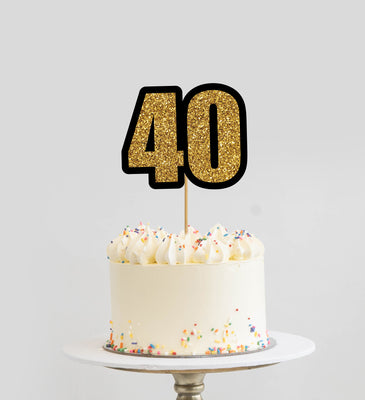 40th Happy Birthday Party Theme Cake Decorations | Birthday Party Cake Toppers