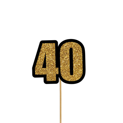 40th Happy Birthday Party Theme Cake Decorations | Birthday Party Cake Toppers