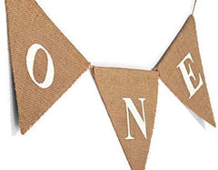 ONE Burlap Birthday Banner for Boy Girl