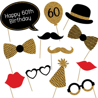 60th Birthday Theme Party Photoprop | Birthday PhotoBooth Props