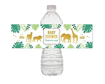 Safari Baby Shower Water Bottle Labels