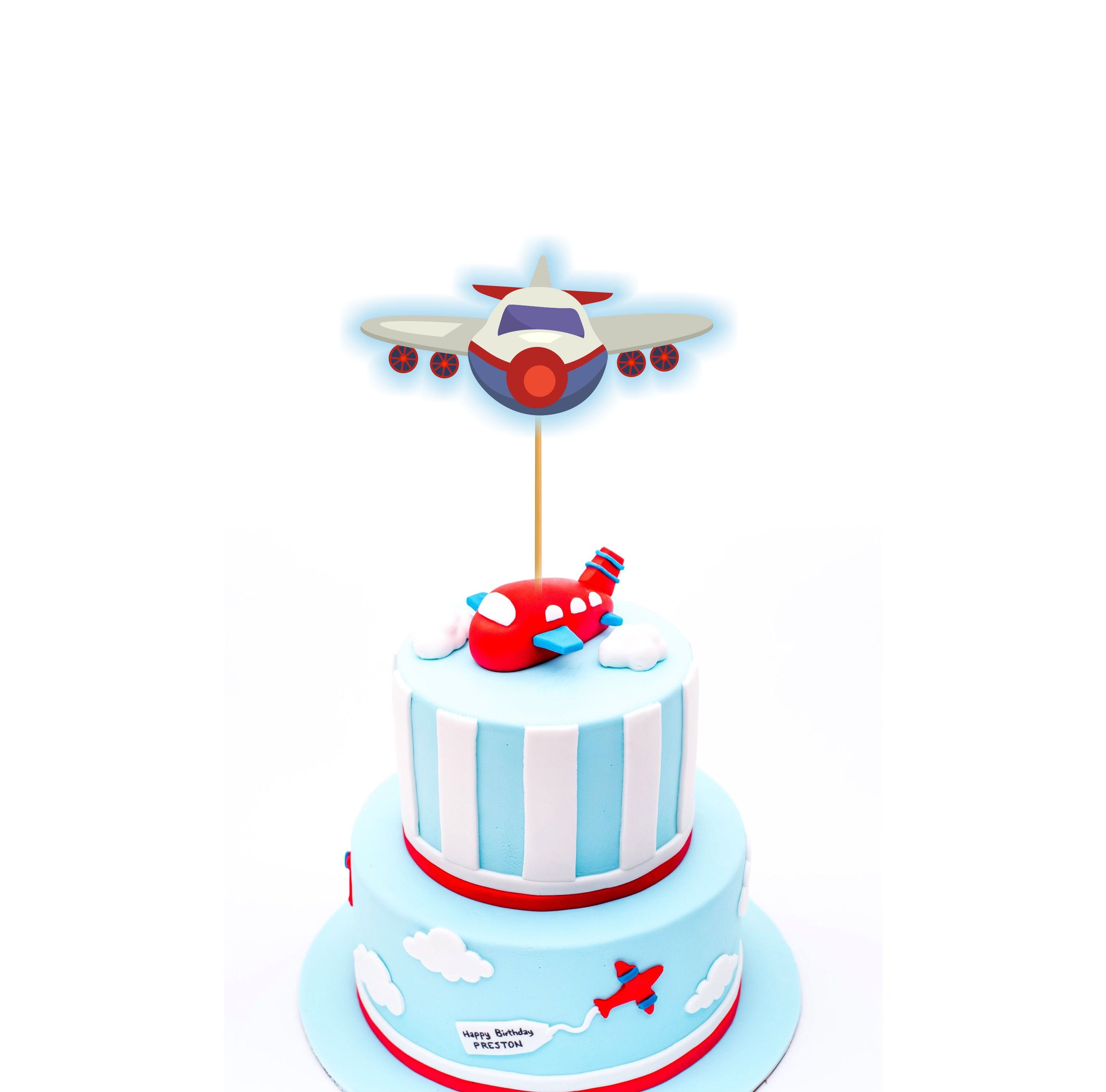 Easy airplane cake with free printable cake toppers for an airport birthday  party - Merriment Design