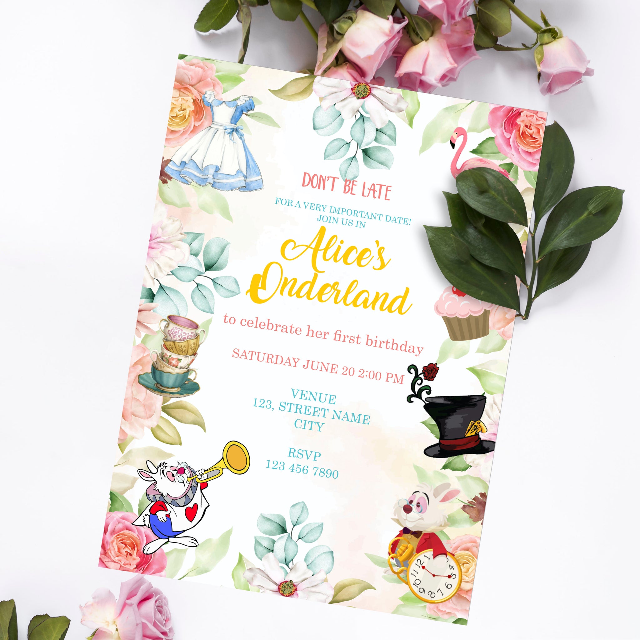 Alice in Wonderland Party Invitation – partiesandsupplies