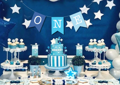 boy first birthday banner