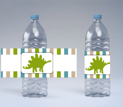Dinosaur Baby Shower Water Bottle Label