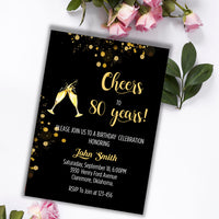 80th Happy Birthday Theme  Party Invitation Cards