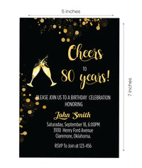 80th Happy Birthday Theme  Party Invitation Cards