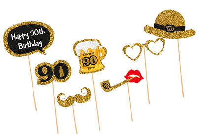 90th Birthday Theme Photoprops | Happy Birthday Party Decorations