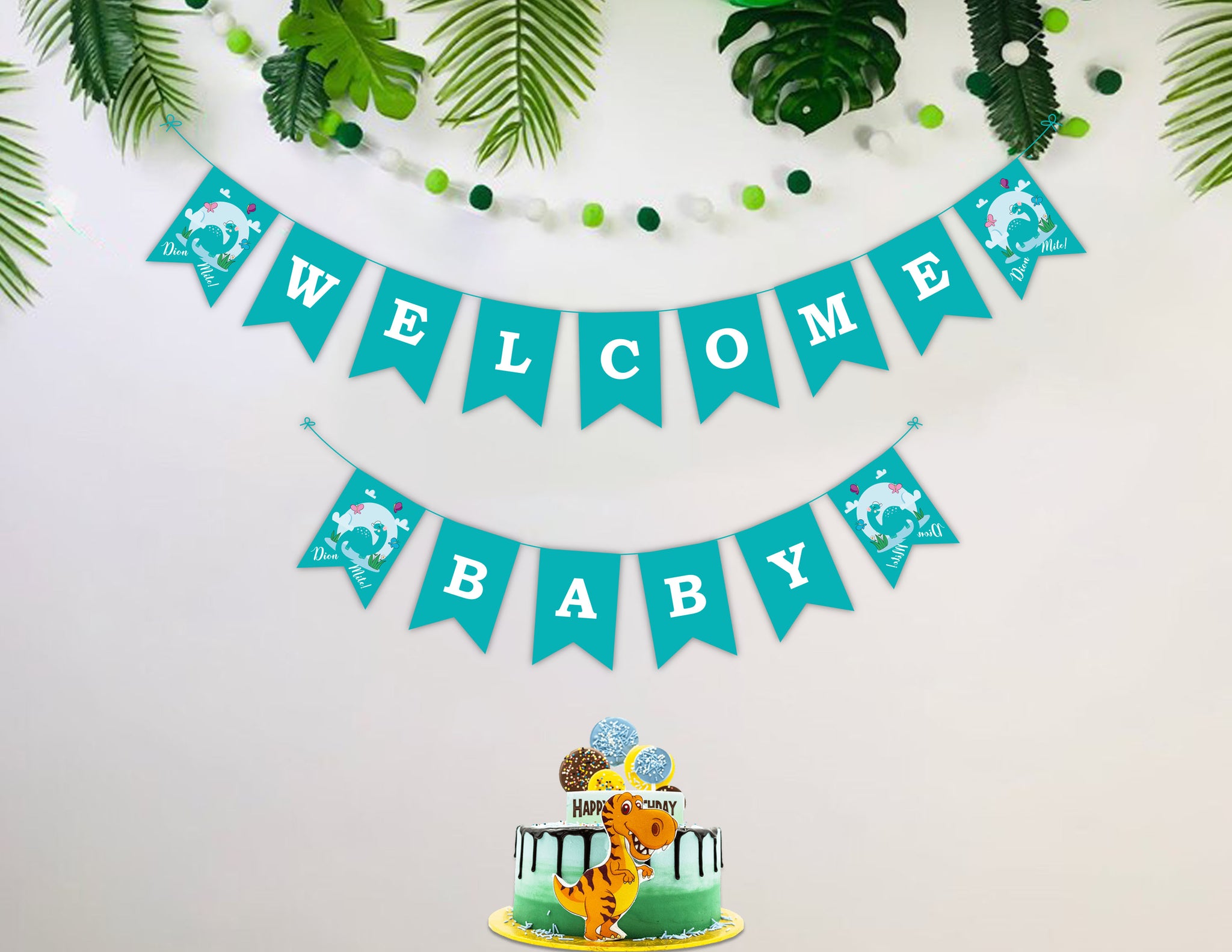Dinosaur baby shower sales banner