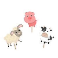 Farm Animal Theme Party Decor  | Boy Baby Shower Cupcake Toppers