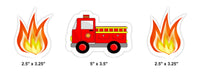 Fire Truck Birthday  Party Cupcake Toppers