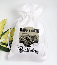 Birthday Party Drawstring Goodie Bag |  60th Birthday Party Favor Bags Return Gifts Idea