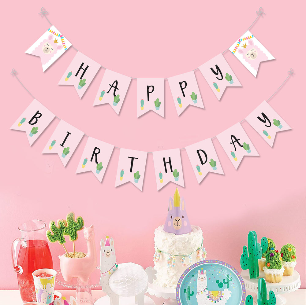 Llama Birthday Banner Party Supplies