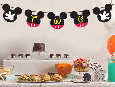 Mickey Mouse Birthday Banner | 2nd Birthday Party Banner