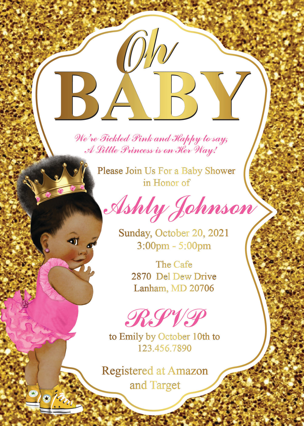 Princess Party Invitation | Baby Shower Invitation Cards