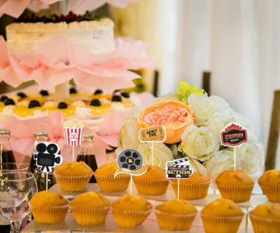 Hollywood Birthday Party Cupcake Toppers