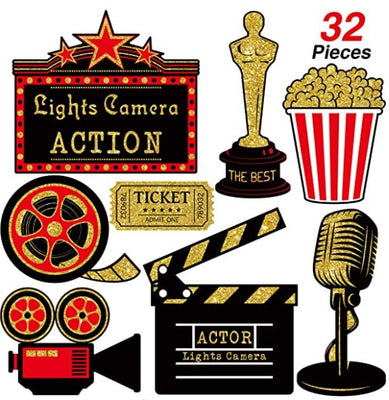 Hollywood  Birthday Party Photo Props | Hollywood  Birthday Party theme Ideas