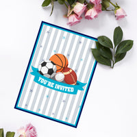 Sports Birthday Party  Invitations  | Sports Birthday Party Supplies