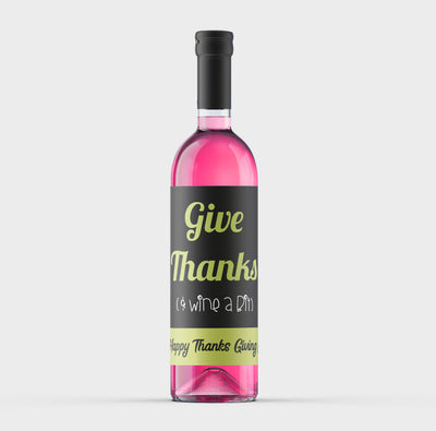 Thanksgiving Wine Bottle Labels