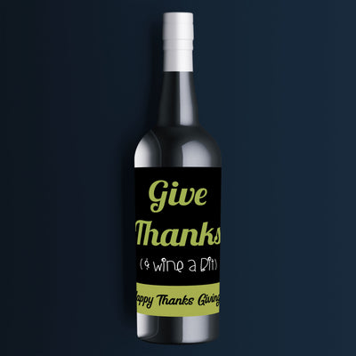 Thanksgiving Wine Bottle Labels