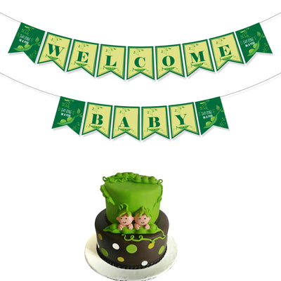 Baby Shower Banner  for Twin | Welcome Baby Banner Decoration