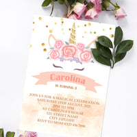 Unicorn Party Supplies | Unicorn Birthday Invitation