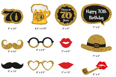 70th Birthday Theme Party Photoprop | Birthday PhotoBooth Props