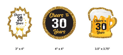 30th Happy Birthday Cake Decorations | Birthday Party Cupcake Toppers