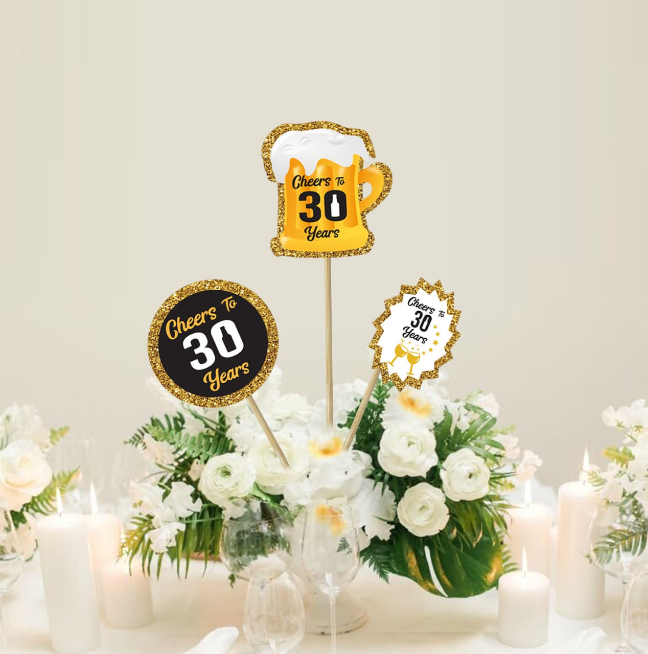30th Birthday Party Table Decorations | Centerpieces for Birthday ...