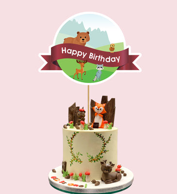 Woodland Birthday Theme Decorations | Woodland Theme Cake Topper