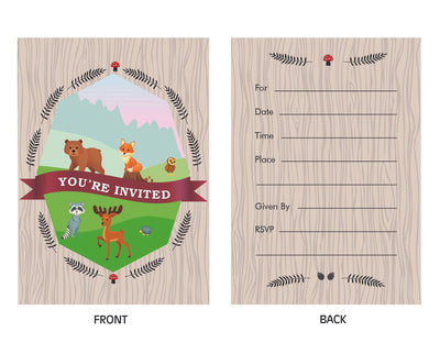 Woodland Birthday Invitation for Girl  | Woodland Birthday Theme Invitations